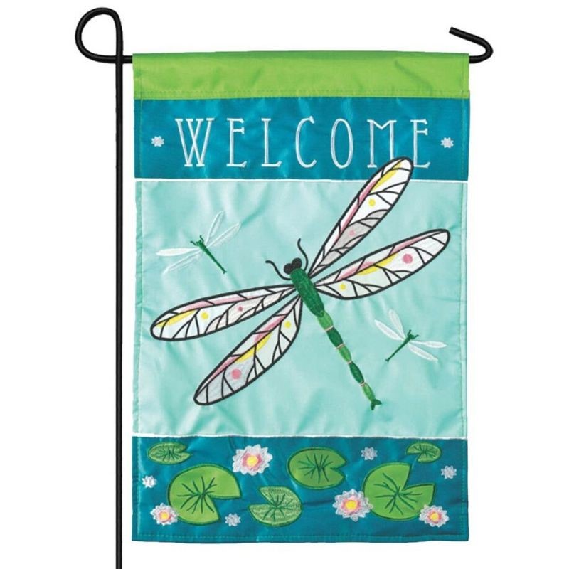 Dragonfly Welcome Garden Flag